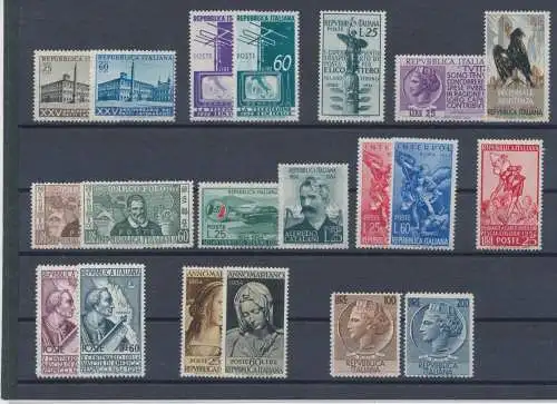 1952-1955 Super Angebot, Italien Republik, postfrisch, komplette Jahrgänge - Posta Ordentaria + Posta Aerea + Express - MNH **