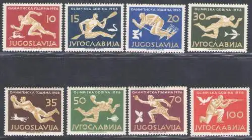 1956 JUGOSLAWIEN - Olympische Spiele Melbourne - Einheitsn. 706/13 - postfrisch**