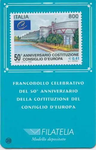 1999 Italien - Republik, Philateliekarte, Europarat, 0,41 Euro