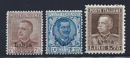 1928-29 LIBYEN, Nr. 78/80 MLH/* ZENTRIERT