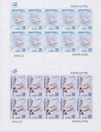 2008 EUROPA CEPT Albanien 2 Minifogli, La Lettera MNH **