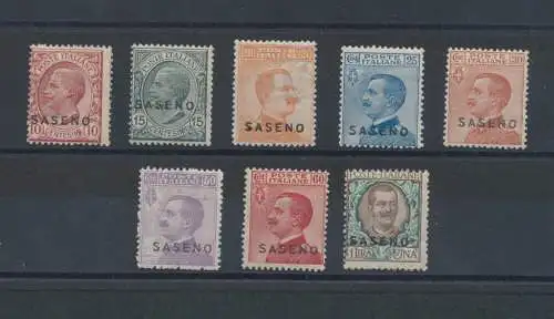 1923 OLTRE GIUBA-SASENO, Italien Aufdruck Saseno, Nr. 1/8 - 8 Werte - MLH*