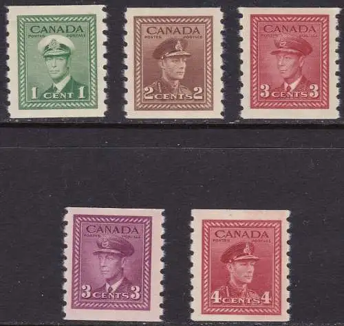 1942-43 KANADA - SG 389/393 Serie von 5 MNH / **