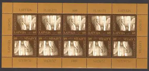 2003 EUROPA CEPT Lettland, Latvija Nr. 1 Kleinbogen von 10 Val Kunst des Manifests MNH **