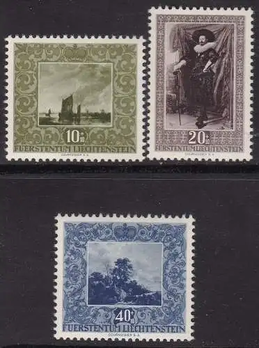 1951 LIECHTENSTEIN, Gemälde Nr. 263/265 - postfrisch**