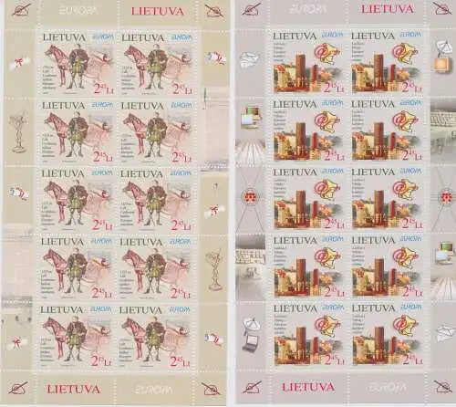 2008 EUROPA CEPT Litauen, 2 Minibogli La Lettera MNH **