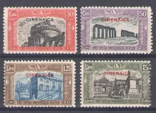 1929 Kyrenaika, Nr. 49/52 Miliz II 4 Werte - postfrisch**