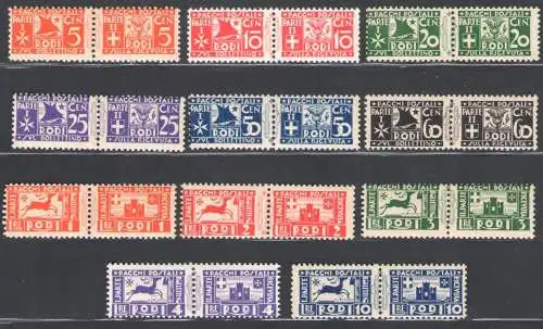 1934 Ägäis, Postpakete Nr. 1/11 Diverse Motive MNH **