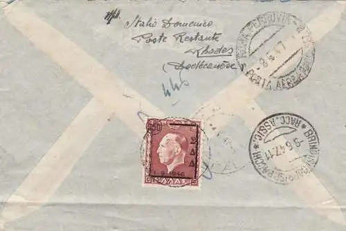 1947 Griechenland, Griechische Militärverwaltung des Dodekanes, Nr. 1/9/10