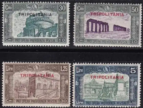 1930 TRIPOLITANIEN, Nr. 69/72 Miliz III MNH/** Zertifikat Blond