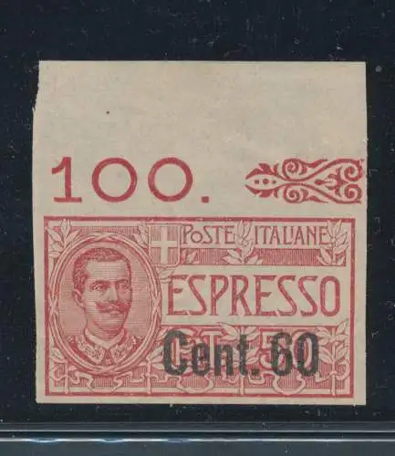 1922 Italia, Espresso, n. 6K, ungezähnter Vollrand, postfrisch**