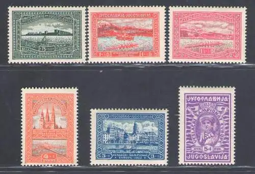 1932 JUGOSLAWIEN - Katalog Mi.Nr. 243/248 - Unified Nr. 225/230 - postfrisch**