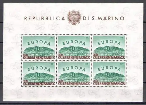 1961 San Marino, 22 Werte + 2 Zettel (Hubschrauber + Europa 1961) - postfrisch **