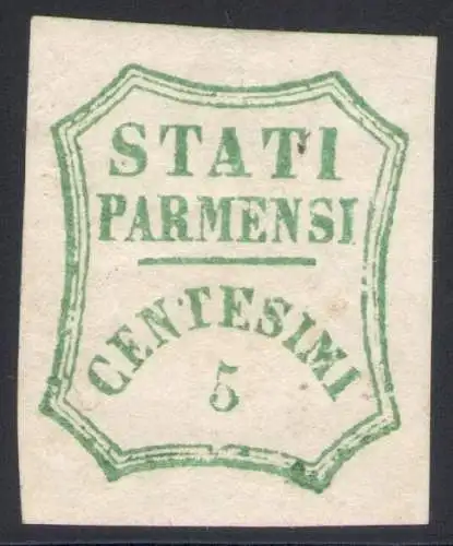 1859 PARMA Provisorische Regierung 5 Cent hellgrün, Nr. 12 - MLH*