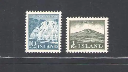 1935 Island, n. 158/59 Ansichten, Ordentliche Serie, postfrisch **