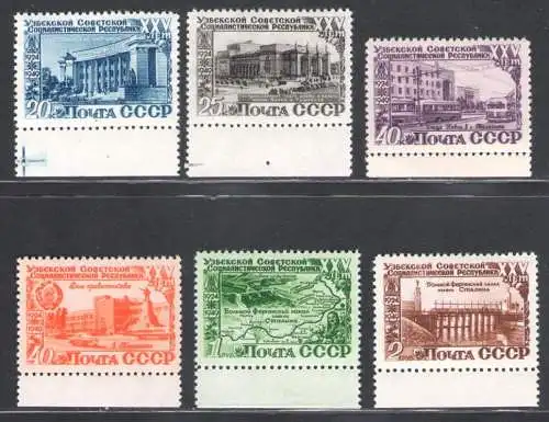 1950 Russland, 25 Republik Usbekistan Nr. 1434/39 - postfrisch**