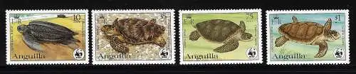 1983 Aal, Tiere in Gefahr, WWF, Yvert Nr. 492a/495a - MNH**