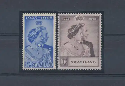 1948 SWASILAND - Stanley Gibbons Nr. 46/47 - Royal Wedding - 2 Werte - postfrisch **