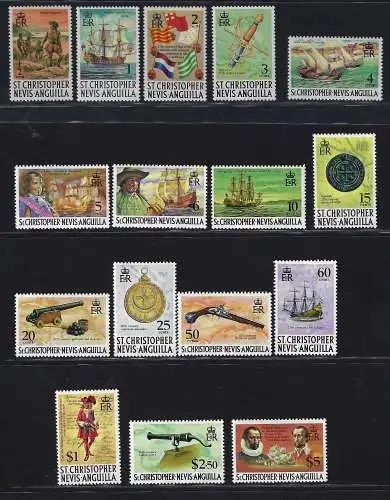 1970/74 St. Christopher Nevis Anguilla, Yvert n. 220/35 - postfrisch**