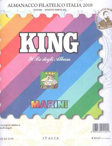 2018 Italien, kompletter Jahrgang 58 Werte + 1 BF - MNH ** + Marini King Updates