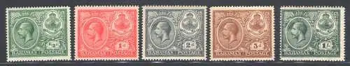 1920 Bahamas - Stanley Gibbons Nr. 106/110, postfrisch**