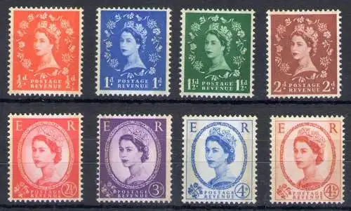 1958-61 Großbritannien - Elisabeth II., 2 Graphitlinien SG Nr. 587/94 - postfrisch**