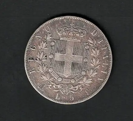 1874 Vittorio Emanuele II - 5 Lire Silber - BB