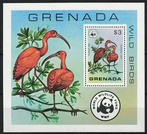 1978 Grenada, Vögel, Schutz WWF Yvert Blatt # 68 - postfrisch **