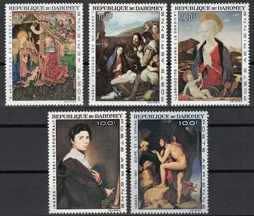 1966-67 Dahomey, Maler und Gemälde Yvert Luftpost #50/54 - postfrisch **