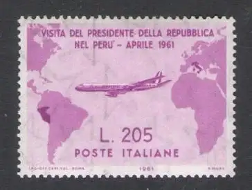 1961 Italien - 205 Lire Rosa - Gronchi Rosa - MNH** - Certificato De Simoni