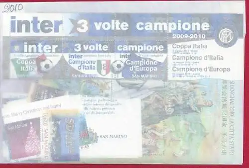 2010 San Marino, kompletter Jahrgang 28 Werte + 5 Zettel - postfrisch **