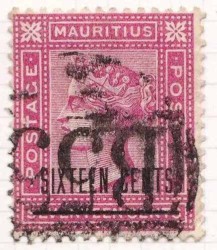 1883 MAURITIUS, SG Nr. 115 GEBRAUCHT - Annullierung B55 nicht katalogisiert