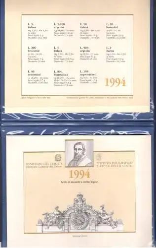 1994 Italien - Divisionsmünze kompletter Jahrgang, FDC