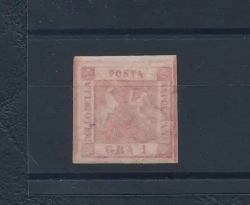 1858, NAPOLI, Nr. 3, 1 Korn Hellrosa, signiert Alberto Diena, Neu