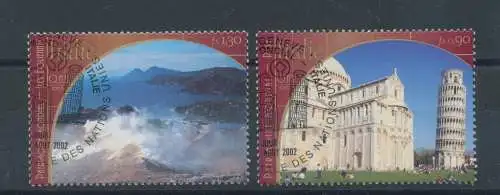 2002 UNO Genf UNESCO Welterbe Italien Gemeinsame Ausgabe Nr. 2682/2683 - , 2 Werte gebraucht