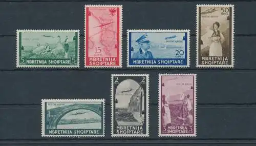 1940 ALBANIEN Italienische Besetzung, Luftpost - Ordentliche Serie Nr. 5/11, postfrisch**