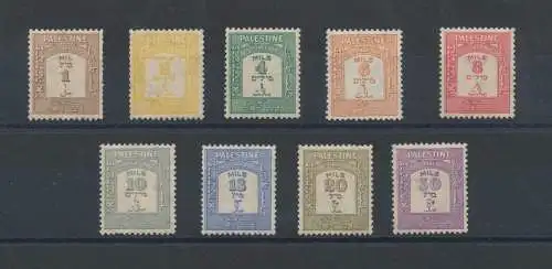 1928 Palästina, Briefmarken, SG. D12/D20 - Serie mit 9 Werten - postfrisch**