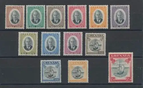 1951 Grenada, Stanley Gibbons Nr. 172/84 - 13 Werte - postfrisch **