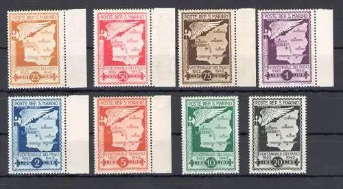 1943 SAN MARINO, 20 Jahre Sammariner Fasci - Non Emessi, 26/33 MNH **