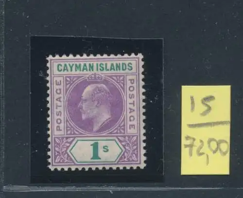 1907 CAYMAN ISLANDS, Stanley Gibbons Nr. 15 - 1 scellino violet and green - Edoardo VII - MNH **