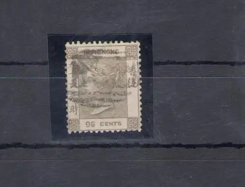 1863-71 HONGKONG - Stanley Gibbons Nr. 19W - WatermarK Inverted - Filigrana Invertita - 96 Cents brownish grey - Gebraucht - Selten!!!!!!!