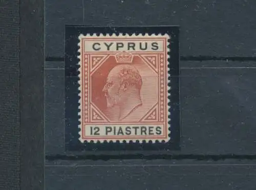 1904-10 Cipro, Stanley Gibbons Nr. 69 - 12 Piastre chestnut and black - MH*