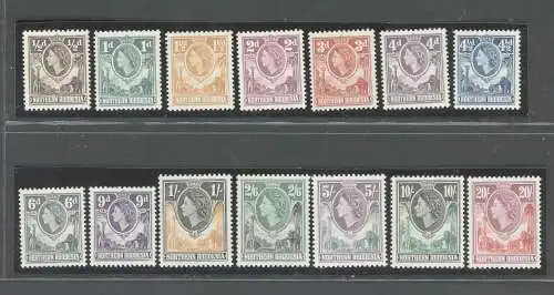 1953 Nordrhodesien, Stanley Gibbons n. 61/74, Serie mit 14 Werten - postfrisch**