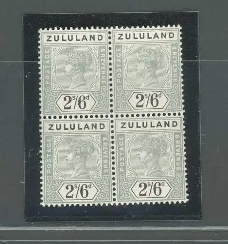 1894-96 Zululand - Südafrika - Stanley Gibbons Nr. 26 - Viererblock - 2 x MNH** - 2 x MLH*