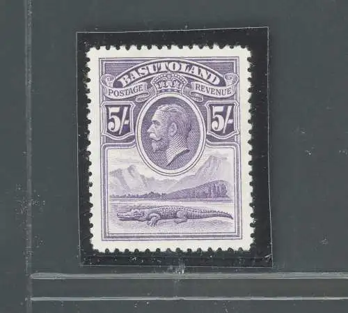 1933 Basutoland - Stanley Gibbons Nr. 9 - 5 Schilling violett - postfrisch **