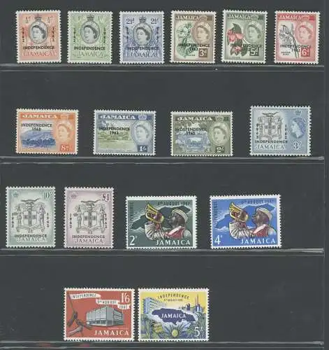 1962-63 JAMAIKA - Elizabeth II. - Unabhängigkeit - Stanley Gibbons Nr. 181-96 - Serie 16 Werte - MNH **