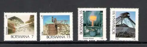 1984 BOTSWANA - Yvert Katalog Nr. 489-92 - Bergbau - 4 Werte - postfrisch **