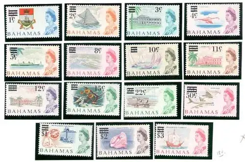 1966 BAHAMAS - Self Government Decimal Currency 15 Werte - Stanley Gibbons Nr. 273 - 287 - MNH **