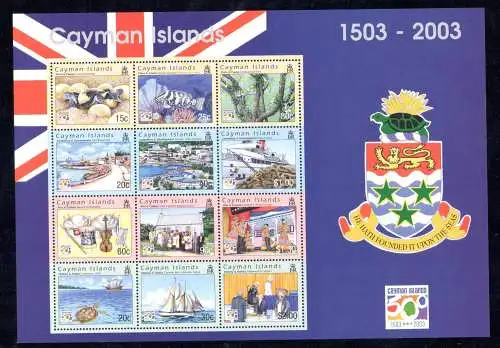 2003 CAYMAN ISLANDS, Yvert et Tellier Nr. 39 - 500 Jahre Entdeckung Kaimaninseln - 1 Zettel - postfrisch **