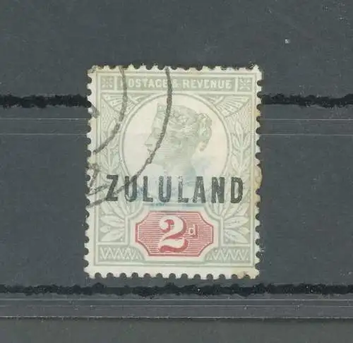 1888-93 Zululand - Südafrika - Stanley Gibbons Nr. 3 - 2d. grey green and carmine - Gebraucht